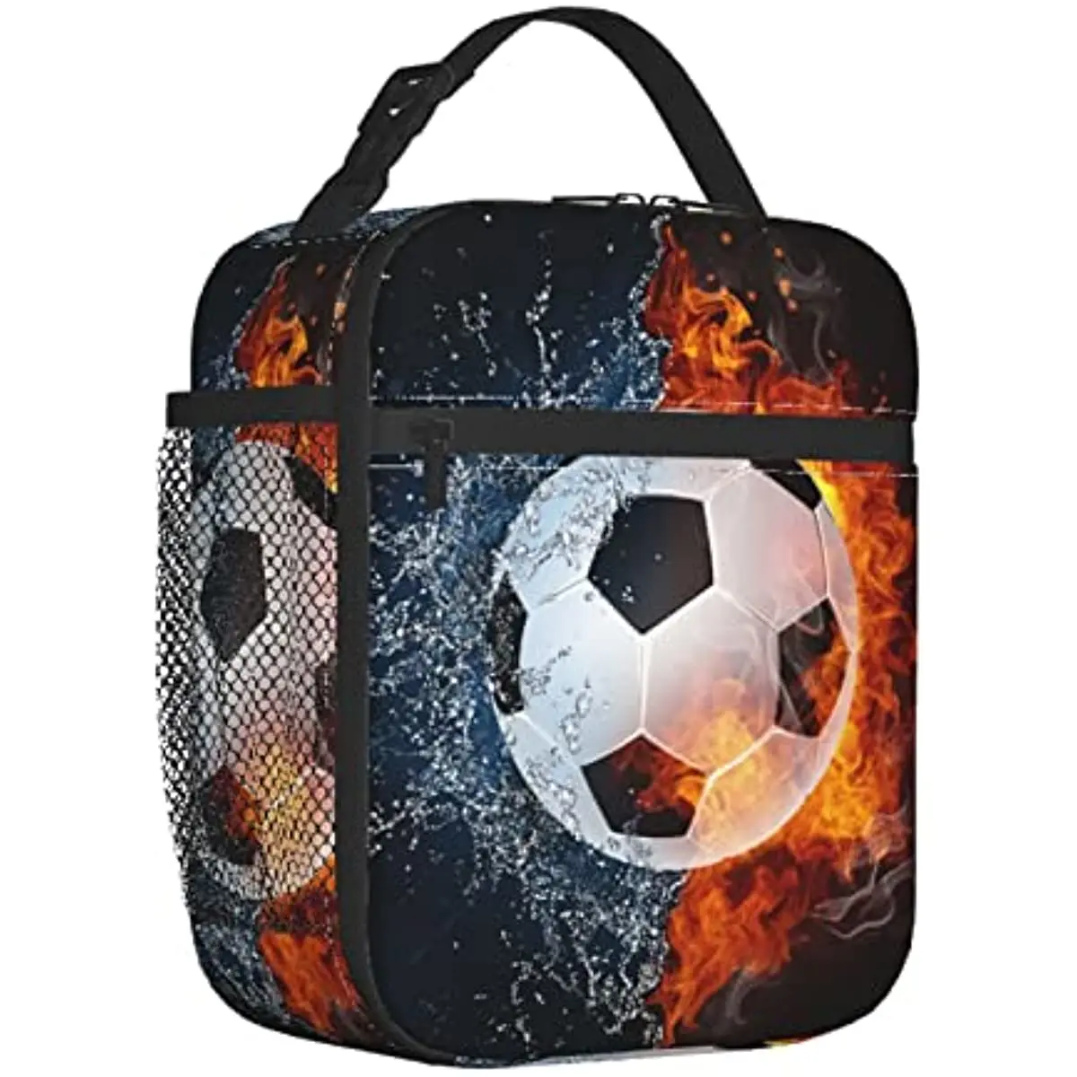 

Soccer Insulated Lunch Box Customized Lunch Bag for Boys Girls Women Men with Name Text Portable Meal Bag Work Shcool Picnic