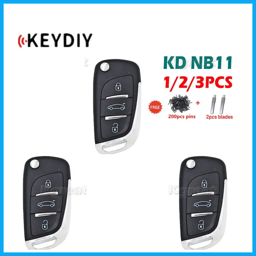 

1/2/3pcs KEYDIY NB Series NB11 Universal Multifunctional KD Remote Key 3 Buttons DS Style Car Remote Key for KD900 KD-X2 Mini