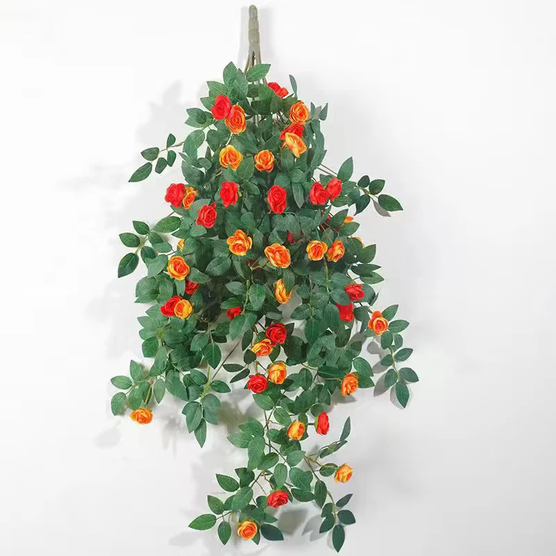 Artificial Rose Vine Bouquet - 80cm Decorative Hanging Rattan Accent for Home and Wedding Decor