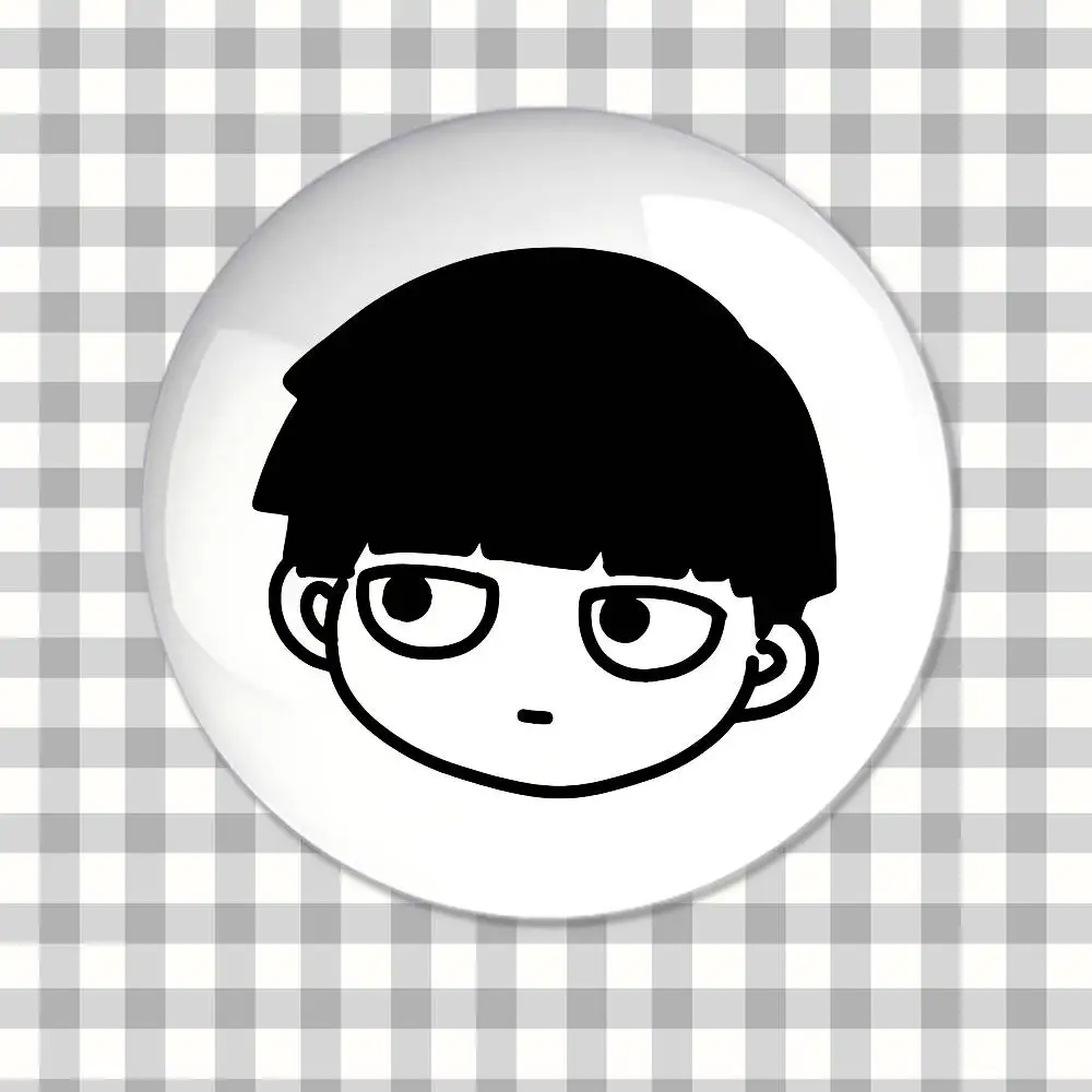 Anime M-Mob Psycho 100 Schwarz-Weiß-Anstecknadeln für Freunde, Rucksäcke, Kleidung, Sammlerzubehör, Schmuckgeschenk – Detail 6