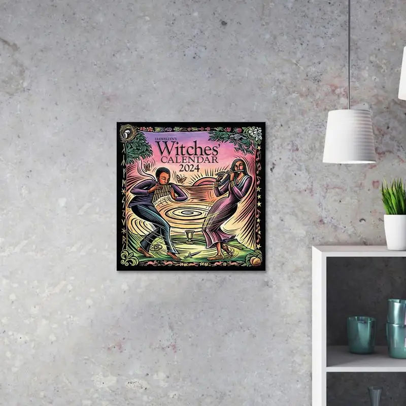 2024 Witches Wall Calendar New Fantasy Art Wall Calendar Planner Retro Art Illustrated Weekly Agenda Organizer Monthly Calendar 