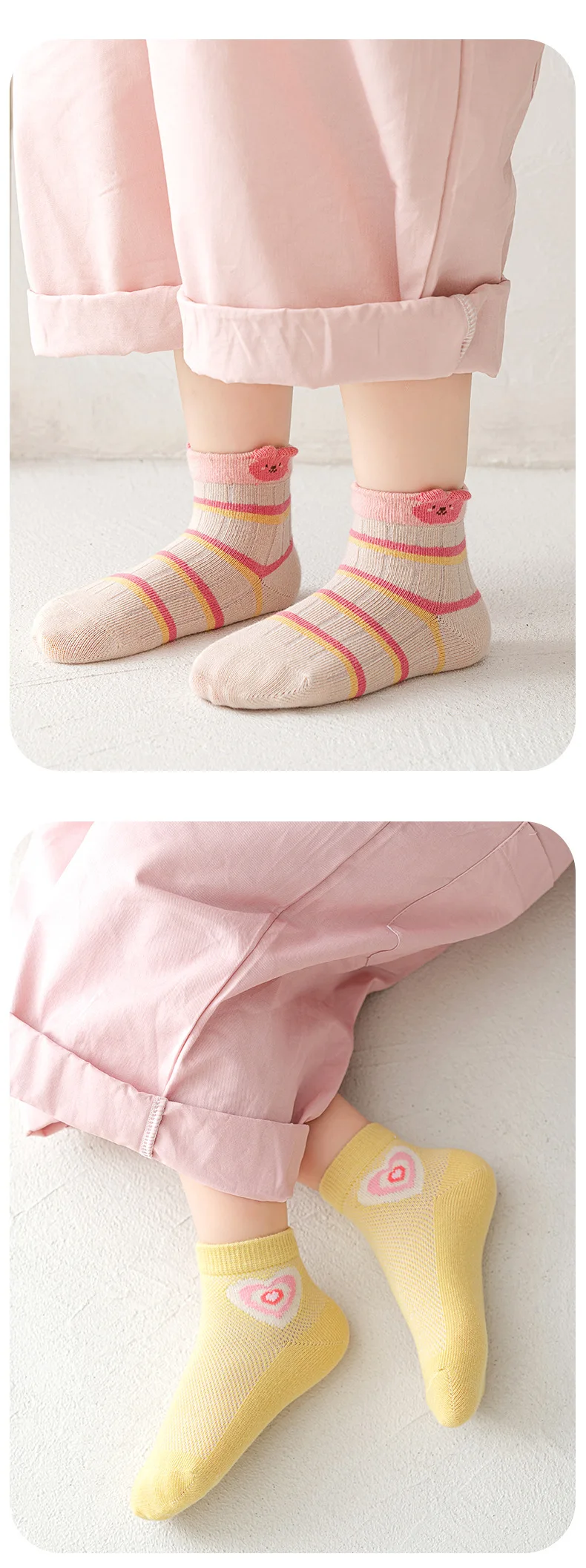 5 Pairs/Lot 2023 Sommer Kinder Baumwolle Socken Cartoon Mode Mesh Für Frühjahr Neue 1-12 Jahr Student teen Baby Mädchen Junge Kinder Socke – Detail 8