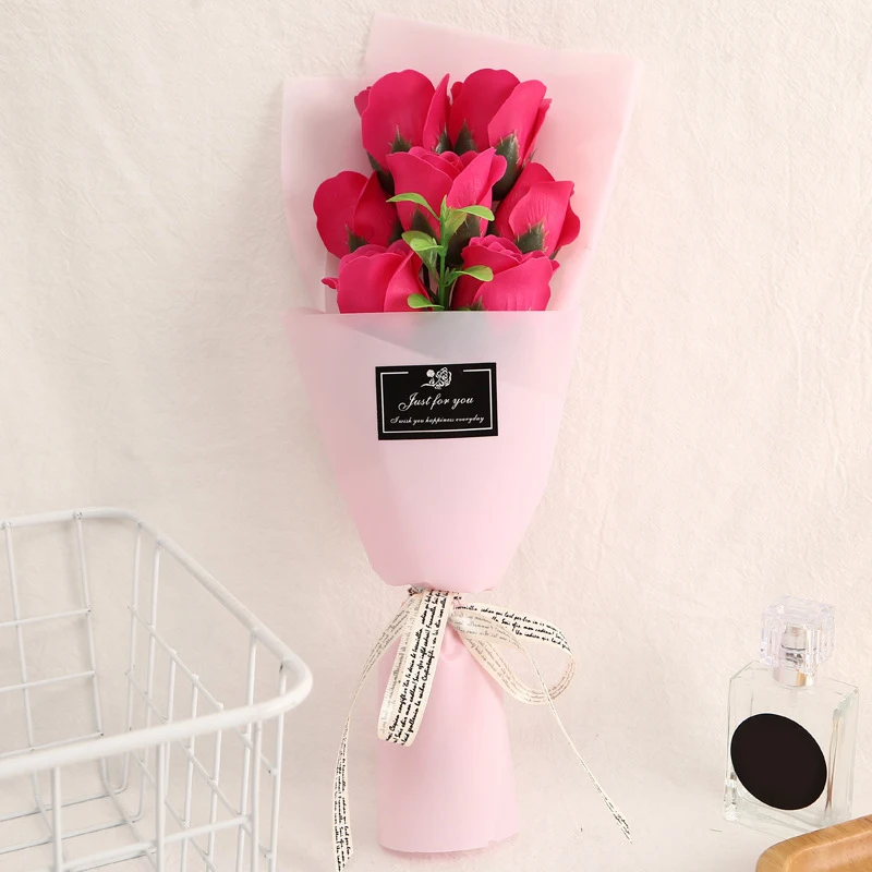 New Soap Flower Artificial Rose Bouquet Scented Forever Home Wedding ...