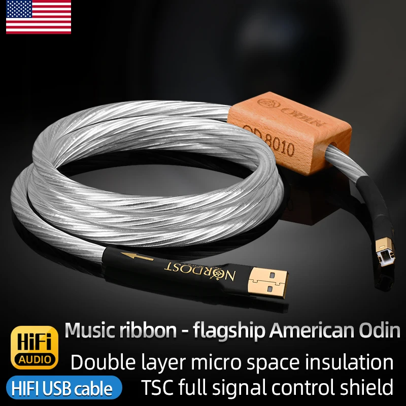 

ODIN Hifi USB OTG Cable Type A to B Hi-end Stereo 7N OCC and pure silver shield TypeC to TypeB Audio Cable for Mobile Phone DAC