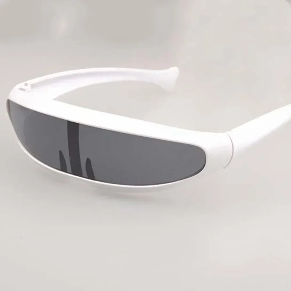 Futuristic Narrow Cyclops Visor Sunglasses Laser Eyeglasses UV400 Personality Mirrored Lens Costume Eyewear Glasses Men Glasses