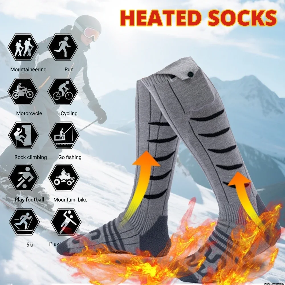 Chaussettes chauffantes d'hiver 5000mAh APP contrôle chaussettes thermiques chauffage pied chauffe thermique électrique fièvre chaussettes randonnée Ski chaud en plein air