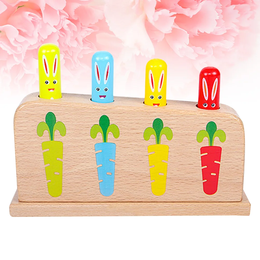 

1 Set of Rabbit Shaped Wooden Game Interactive Cognitive for Toddlers Children Preschool Learning