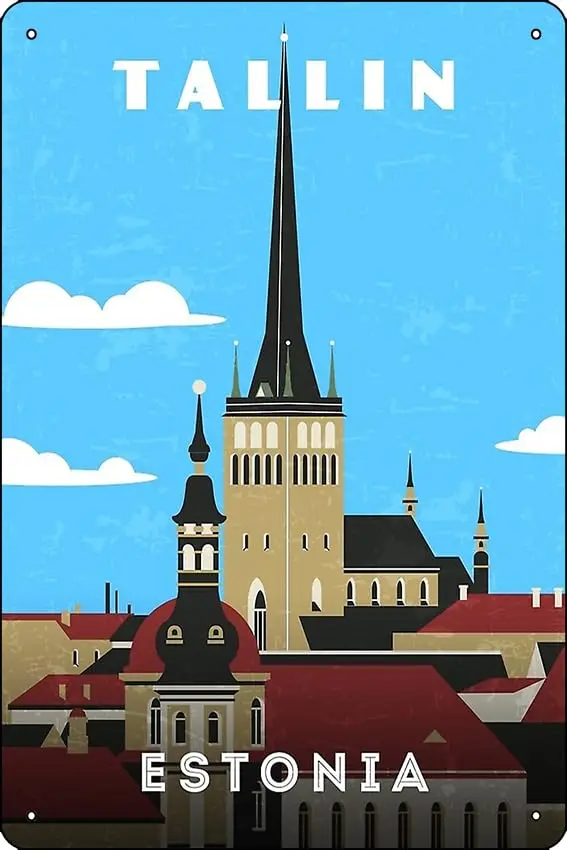 

Ретро постер для путешествий в Эстонии, забавный металлический жестяной знак для дома, кухни, бара, комнаты, гаража
