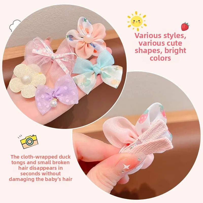 6/10/12pcs Children's Bow 10 Piece Hair Clip Cute Baby Headwear Princess Hair Clip Headwear Kids Gift