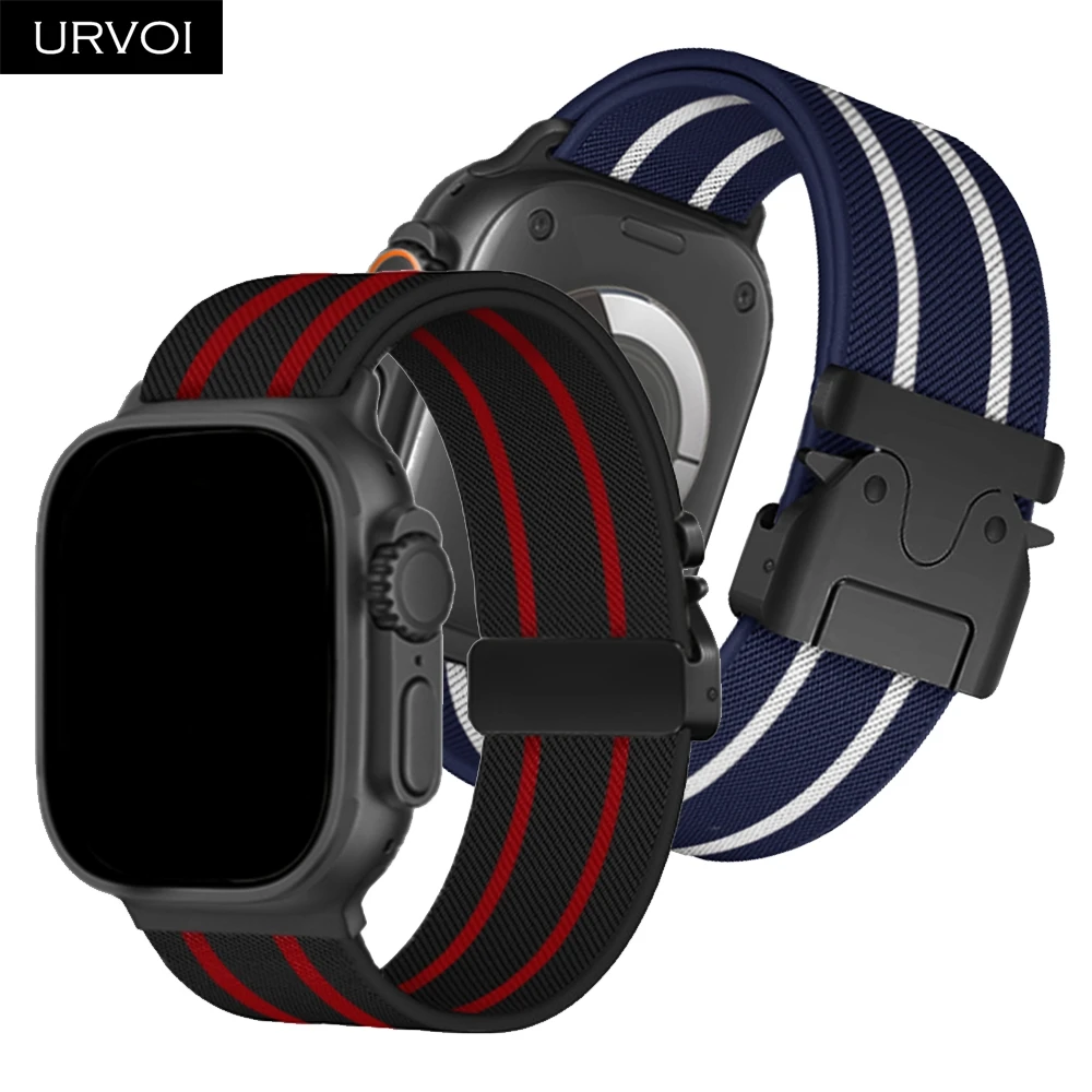 Double Color Stripes Nylon Loop Band with Parachute Buckle