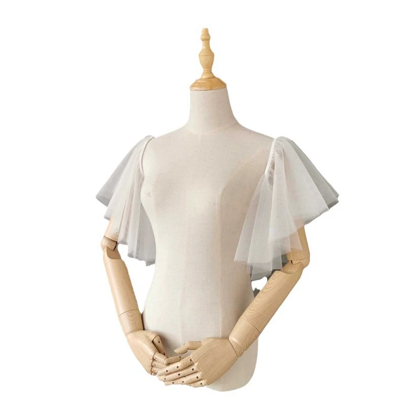 Bridal Sleeves Detachable Pleated for Women Wedding Dress Party Dress Accessories