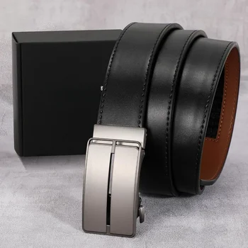 Mens Belt Leather Ratchet Belt For Men Automatic Ratchet Buckle 1 3/8