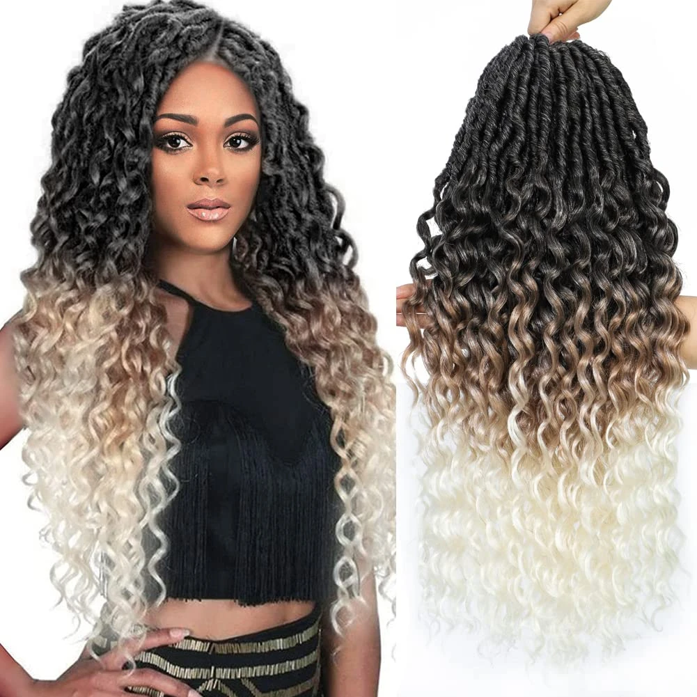 24 Inch Long Goddess Locs Crochet Hair Deep Wave Curly Faux Locs Crochet  Braiding Hair Ombre Bohemian Soft Locks Hair Extensions - Synthetic  Braiding Hair(for Black) - AliExpress