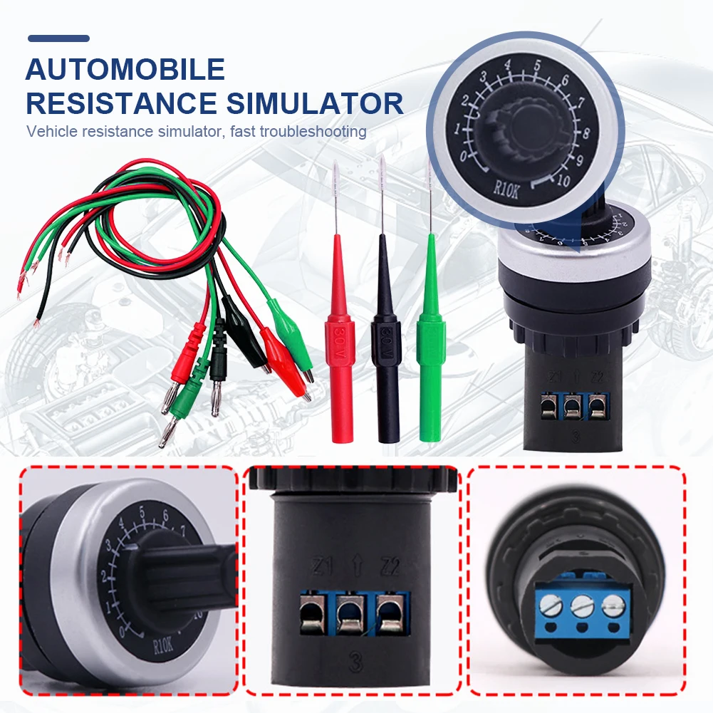 Universal Vehicle Resistor Simulator Automobile Sensor Signal Resistance Simulator Auto Car Circuit Tester Fuel Diagnostic Tool
