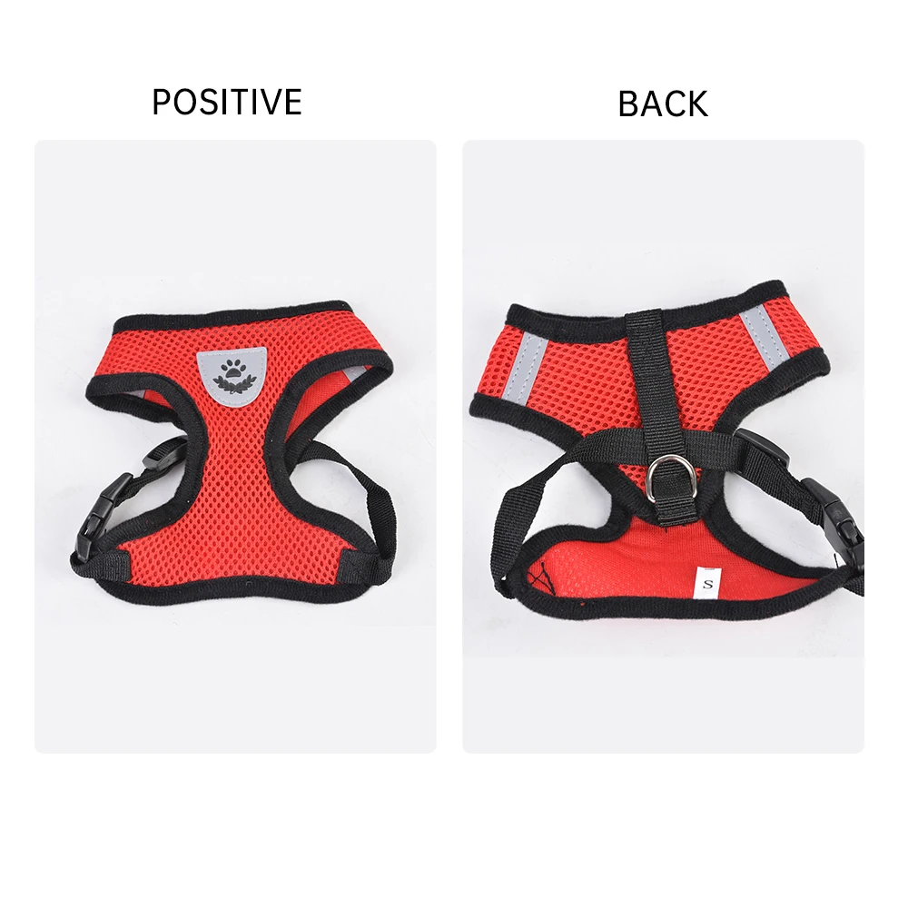 

Adjustable Cat Dog Harness Vest Soft Mesh Chest Strap Supplies Nylon Safety Mesh Chest Strap Outdoor Walking Lead Leash For Dogs
