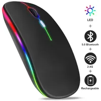 Wireless Mouse RGB Rechargeable Bluetooth Mice Wireless Computer Mause LED Backlit Ergonomic Gaming Mouse for Laptop PC 3600DPI 1