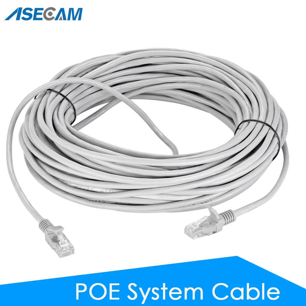 POE RJ45 Cable IP Camera Connection CCTV Cat5 Ethernet Network Internet LAN Wires Extender Security Camera System 8mp poe ds 2cd2087g2 lu new hikvision cctv ip camera surveilance colorvu full color fixed bullet network built in microphone