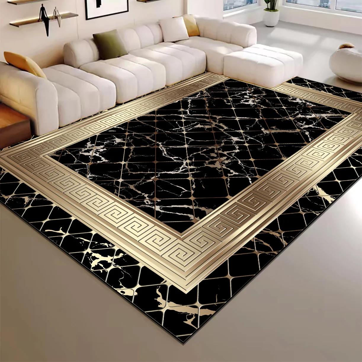 Luxury Gold Area Rug 1