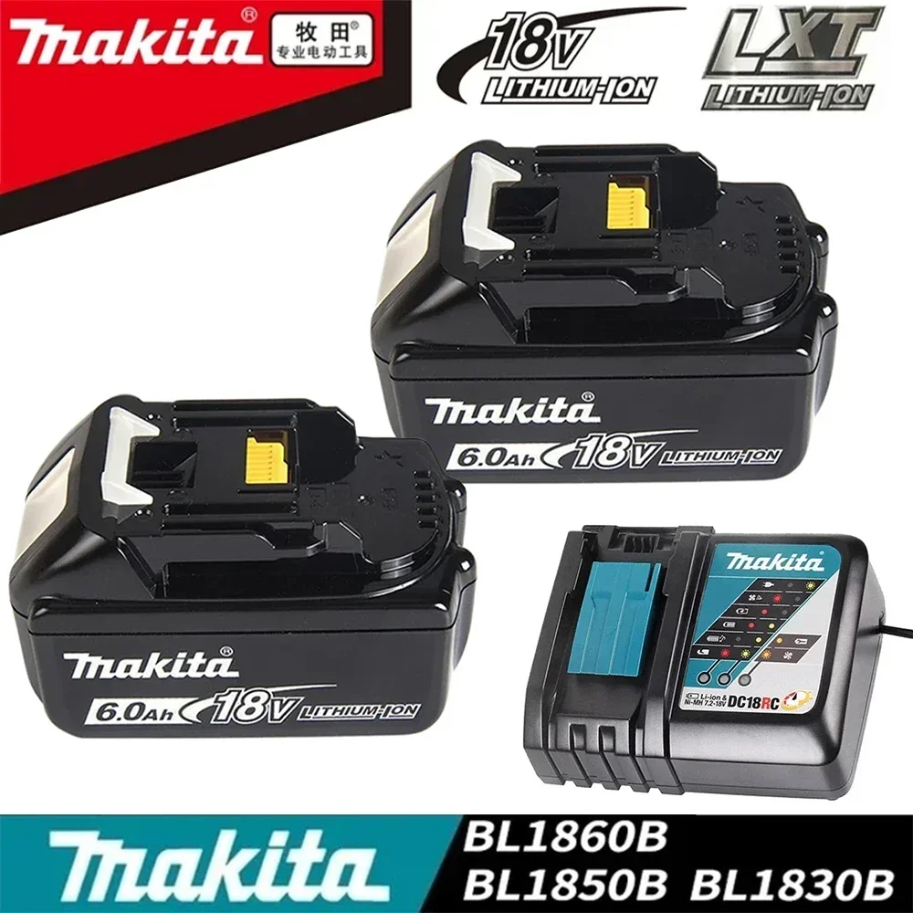 100% Оригинальный Makita 6Ah/5Ah/3Ah Makita 18V аккумулятор BL1830B BL1850B BL1850 BL1840 BL1860 BL1815 сменный литиевый аккумулятор