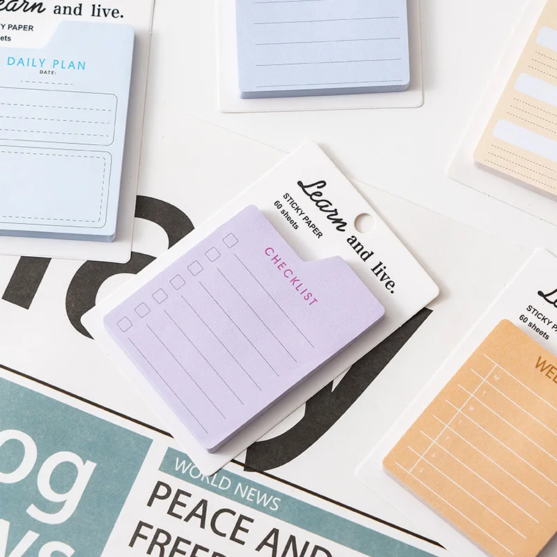 Plan Note Pad,Multifunctional Day Week and Month Portable Sticky Note List, Notes,Can Be Torn Off N Times Sticky Tabs Stationery - 4