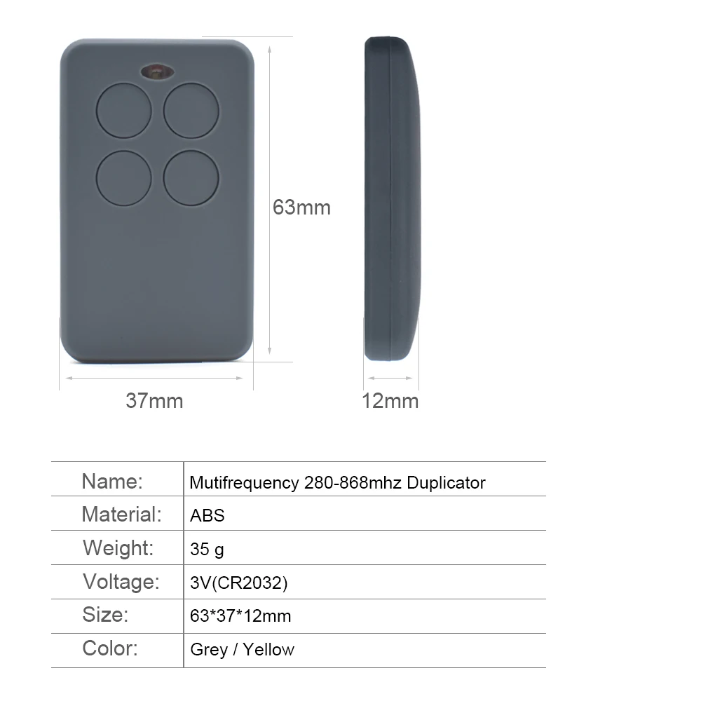 Mando a distancia universal para puerta de garaje, control remoto para su  casa, con frecuencias múltiples, de 280 MHZ a 868 MHZ