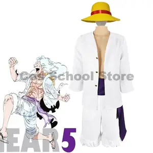 AHJSN aplique para anime japonês One Piece Monkey D. Luffy Costume Comic  con Role Play Luffy Cosplay roupas com chapéu S Only traje