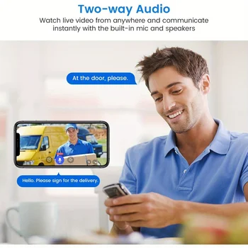 Wireless smart video doorbell 2.4GWiFi, 2-channel audio, night vision, SD card/cloud storage home security surveillance camera 5
