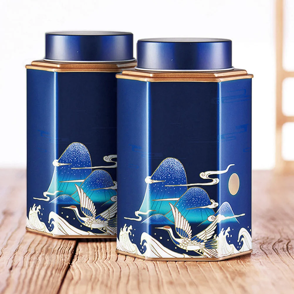 

4 Pcs Tea Candy Container Jar Tinplate Food Storage Containers with Lids Coffee