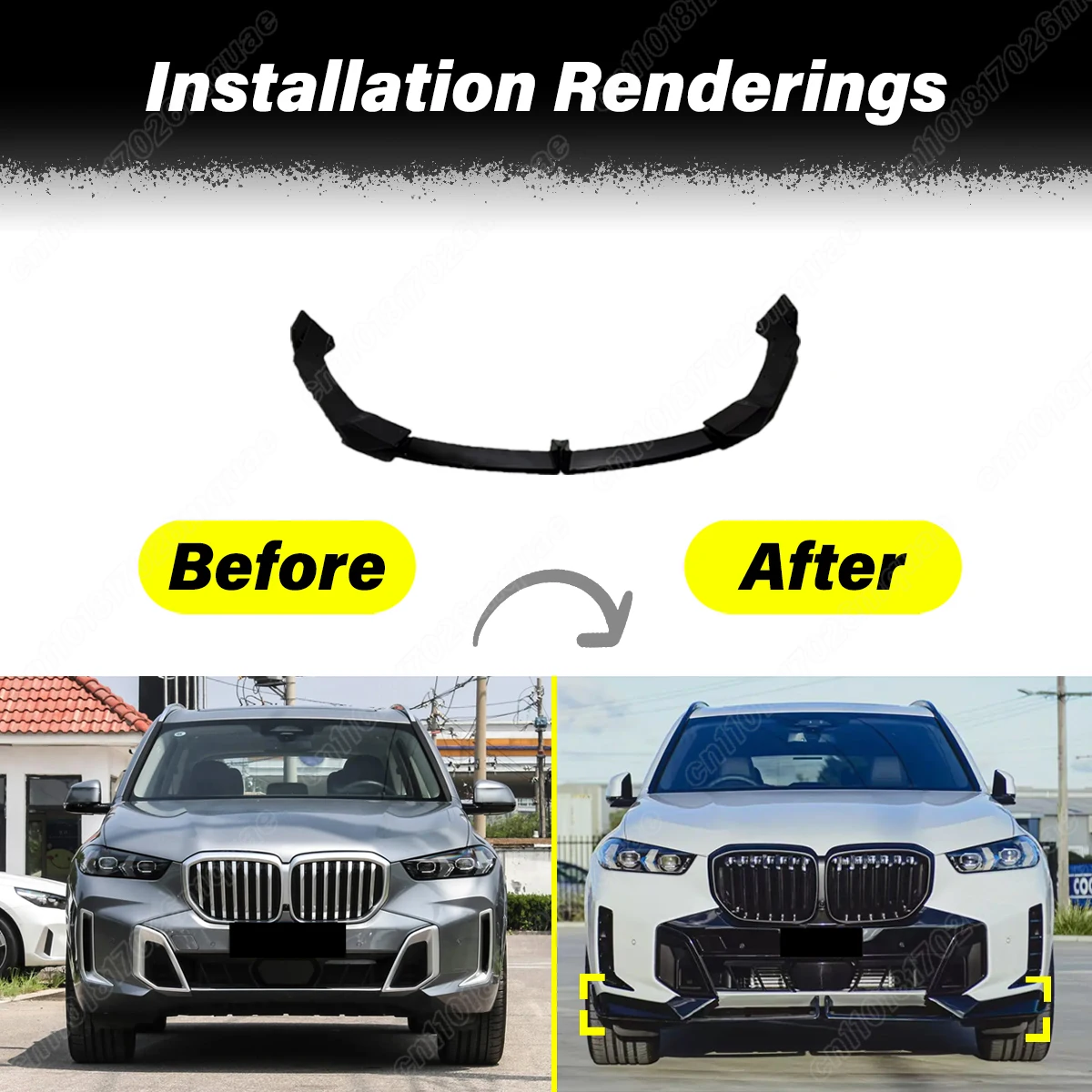 BMW X5 G05 M-Sport LCI 30d 40i 40d 50e M60i 2023 2024 차량용 프론트 범퍼 스포일러 립 가드 프로텍터 익스테리어 스포일러 바디 키트