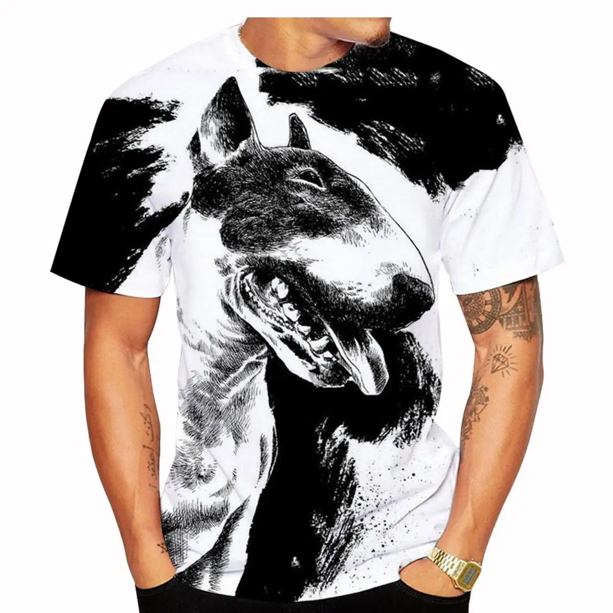 Fashion Bull Terrier Stampa 3D T-Shirt Da Uomo E Da Donna Casual Pet Dog Pattern Street Style Leggero Traspirante Top O-Collo