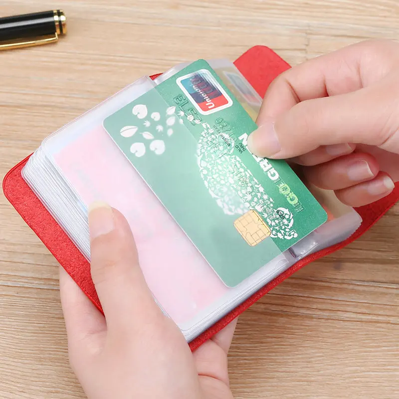 Premium PU Leather Card Holder Wallet with Large Capacity for Business & Credit Cards