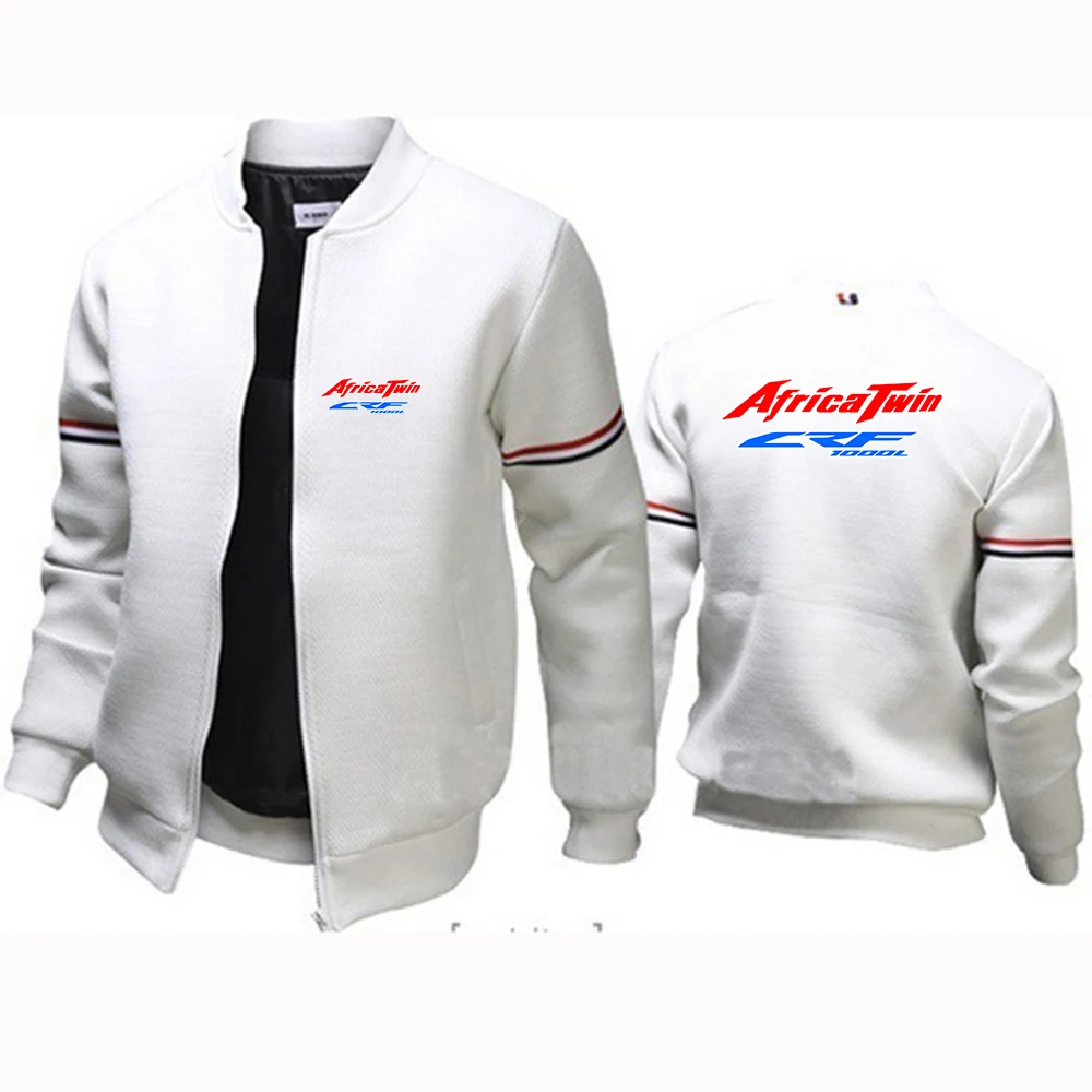 Africa Twin Crf 1000 L Crf1000 Mens Casual Print Round Neck Solid Color Bomber Jackets Zipper Hight Quality Coats Long Sleeve