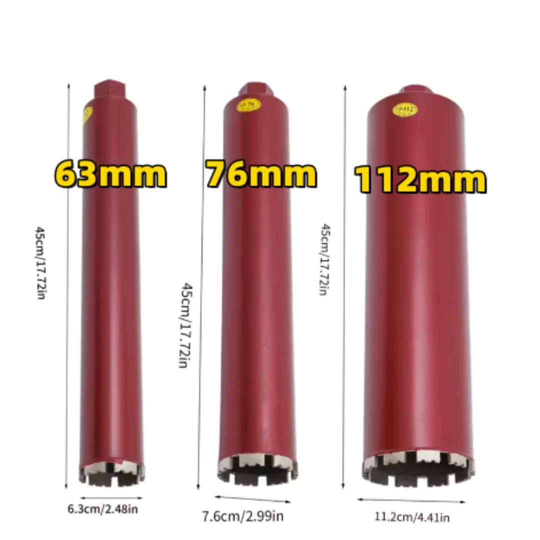 63/76/112MM Diamond Core Drill Bit Tool Bits HandHeld Diamond Core Drill Dry/Wet Concrete Core Drilling