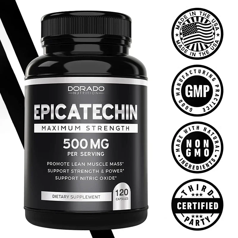 Muscle Supplement Epicatechin Capsules 500 Mg Per Serving (120 Capsules) for Lean Muscle Nitric Oxide Carnosine Inhibitors Endurance for muscle supplement