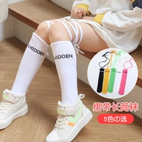 Infant girl Spring autumn High Knee Socks cotton child letter bandage long Over The Knee High socks warmer baby kids stockings 2