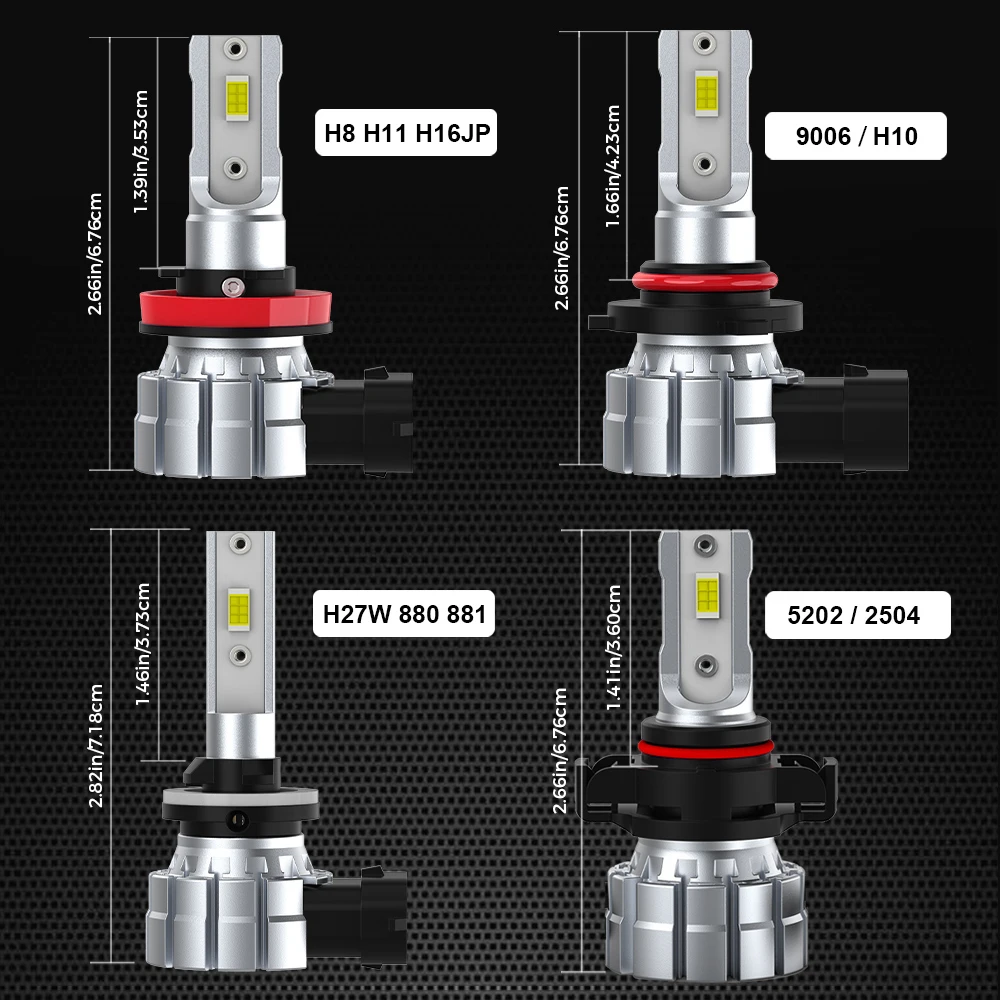 2pcs Q2N Canbus H8 H11 HB4 9006 PSX24W H27W/1 880 H27W/2 881 5202 H16EU LED 조명 자동차 안개등 60W 20000Lm 흰색 노란색 바이컬러