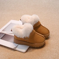 Fur Children Boots Girls Shoes Winter Warm Kids Shoes Fashion Casual Flat Suede Plush Girls Short Boots 4 To 12 Years 2
