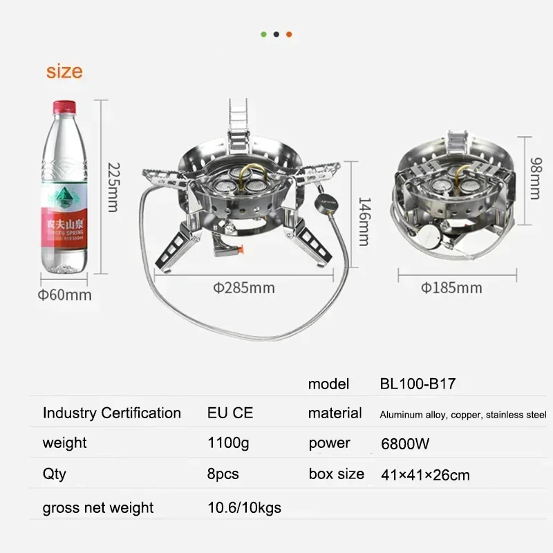Brand-new Outdoor Stove Head Stove Camping Picnic Folding Portable Windproof Strong B17 Lpg Cooker Плитка Газовая