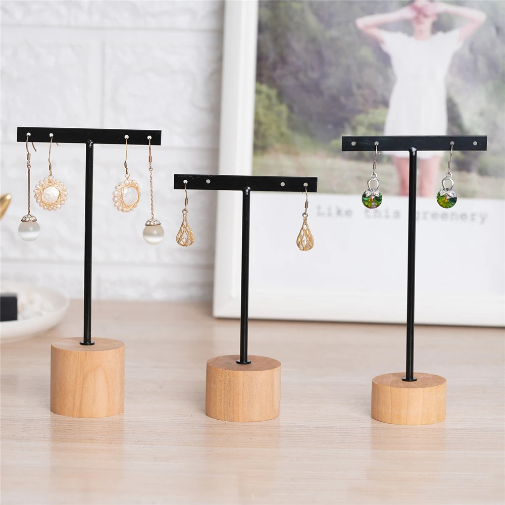3 pcs/Set Earrings Stand T-shape Hanger Display Rack for Craft Show 