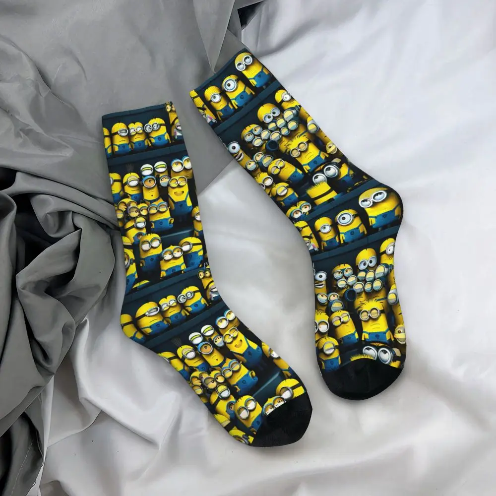 Custom Cool Print M- Minions Cartoon Socks for Women Men Stretchy Summer Autumn Winter M- Minions Bananas Crew Socks 138 S568dc3c3f3b346699bd660ebf63068fap