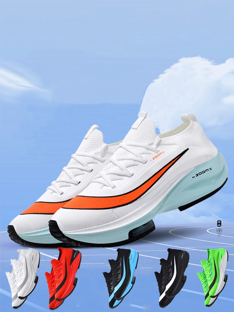 Men Running Shoes Woman Trainer Race Breathable Couple Unisex Sneakers Men Sneakers Lace Up Round Toe Cushioning Shoes for Men