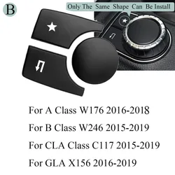 Center Console Multimedia Button Cover Trim Stickers (Black B)