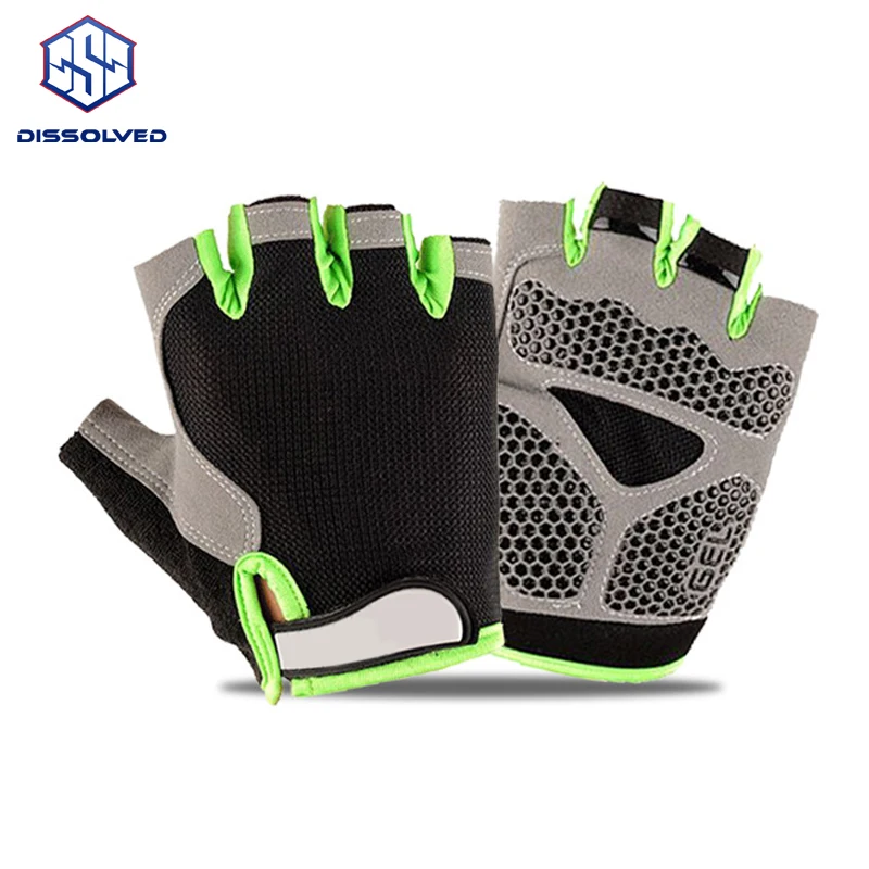 

DISSOLVED Anti Slip Shock Breathable Half Finger Gloves Breathable Cycling Gloves Fitness Gym Bodybuilding Crossfit Exercise Spo