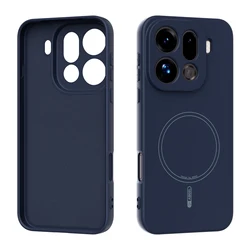 Magsafe Magnetic Wireless Charging Liquid Silicone Soft Shockproof Phone Case - OPPO Find X9 (Dark blue)