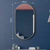 Golden Oval Bath Mirrors Wall Mounted Toilet Dressing Table Makeup Mirror Aluminum Alloy Bathroom Mirror Bathroom Home Decor 5