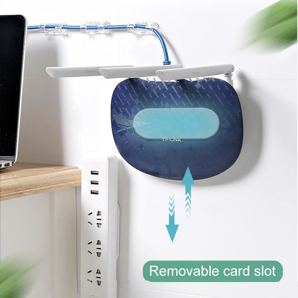 White ABS Wall Mount Power Strip Holder Surge Protector