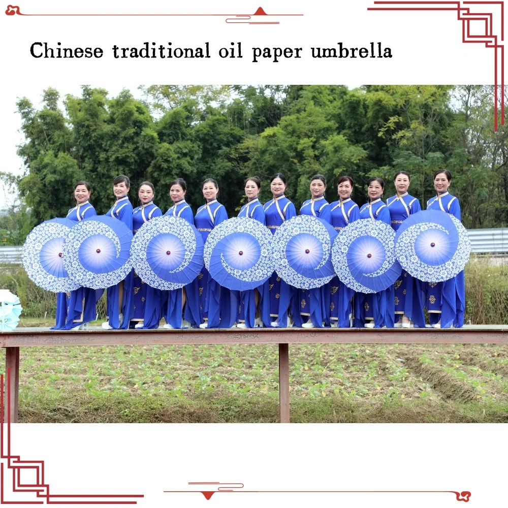 Classic Chinese Oil Paper Umbrella Japanese Style Oil Paint Umbrellas Durable Rain Women's Parsol Sun UV Protection Cosplay Prop