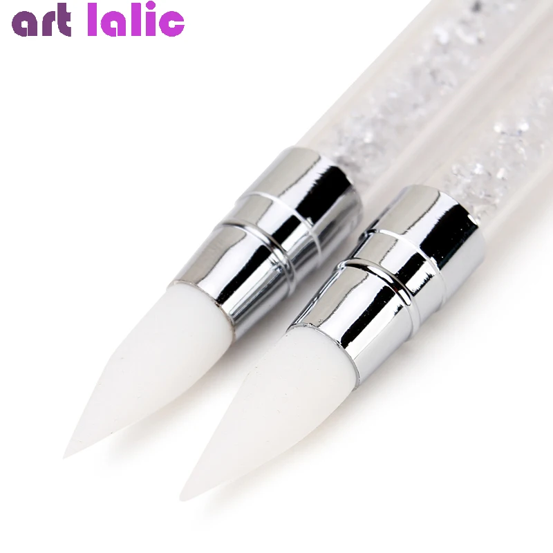 Maitys 10 Pieces Dual Tipped Silicone Nail Tools Nail Sculpture Pen Brushes  Rhinestone Nail Polish Acrylic Carving Pen Silicone Head Manicure DIY