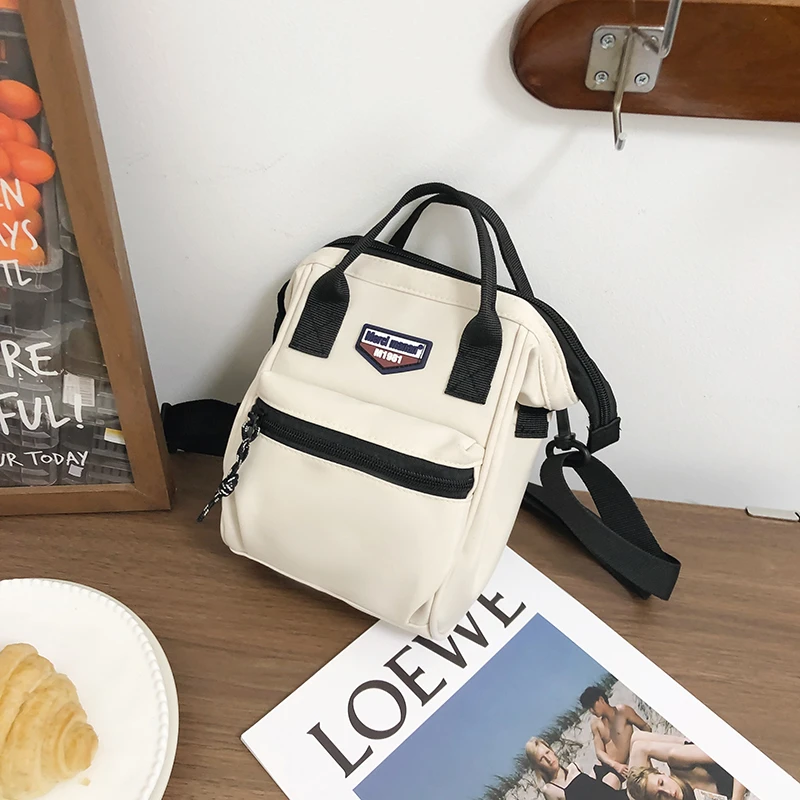 

Women's Canvas Small Handbag Luxury Designer Backpack Travel Clutch Bag Fashion Brand Ladies Casual Tote Messenger Bag
