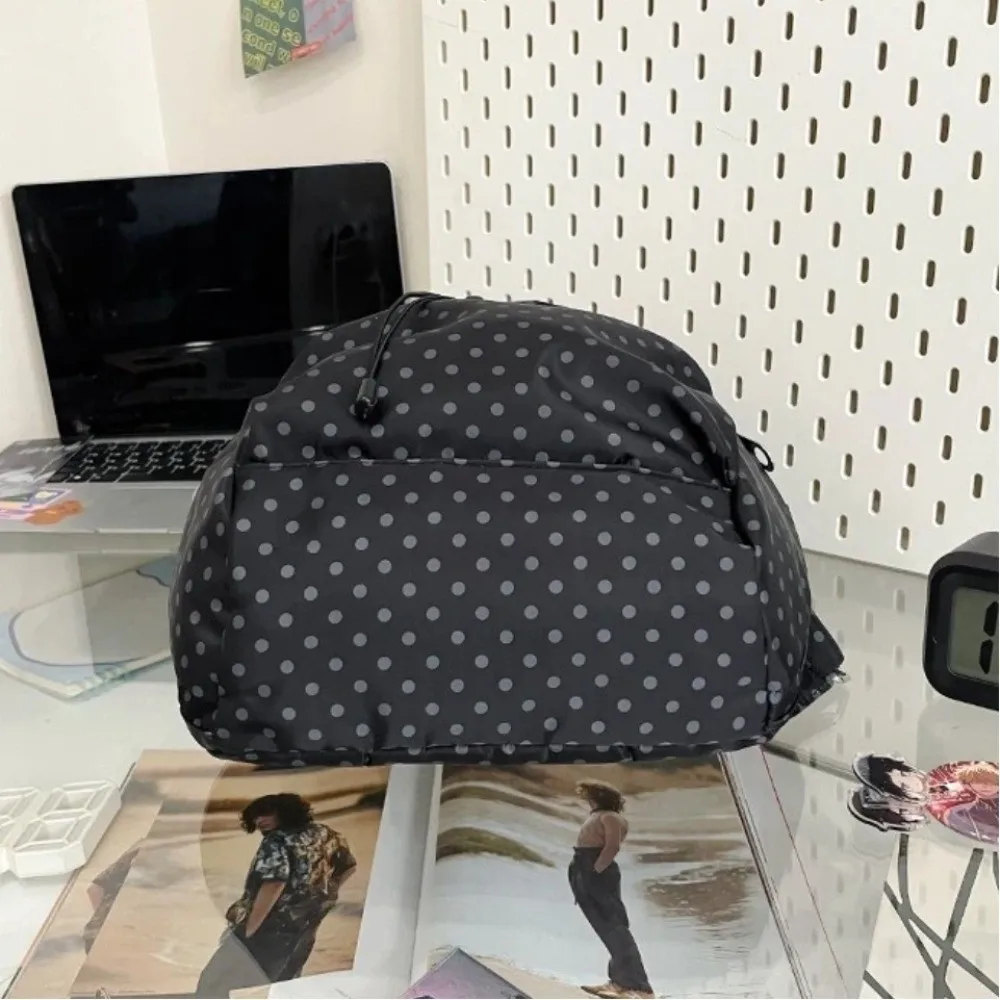 Korean Style Polka Dot Women's Backpack Lightweight Nylon Backpack Bag School Bag For Students Travel Use 2